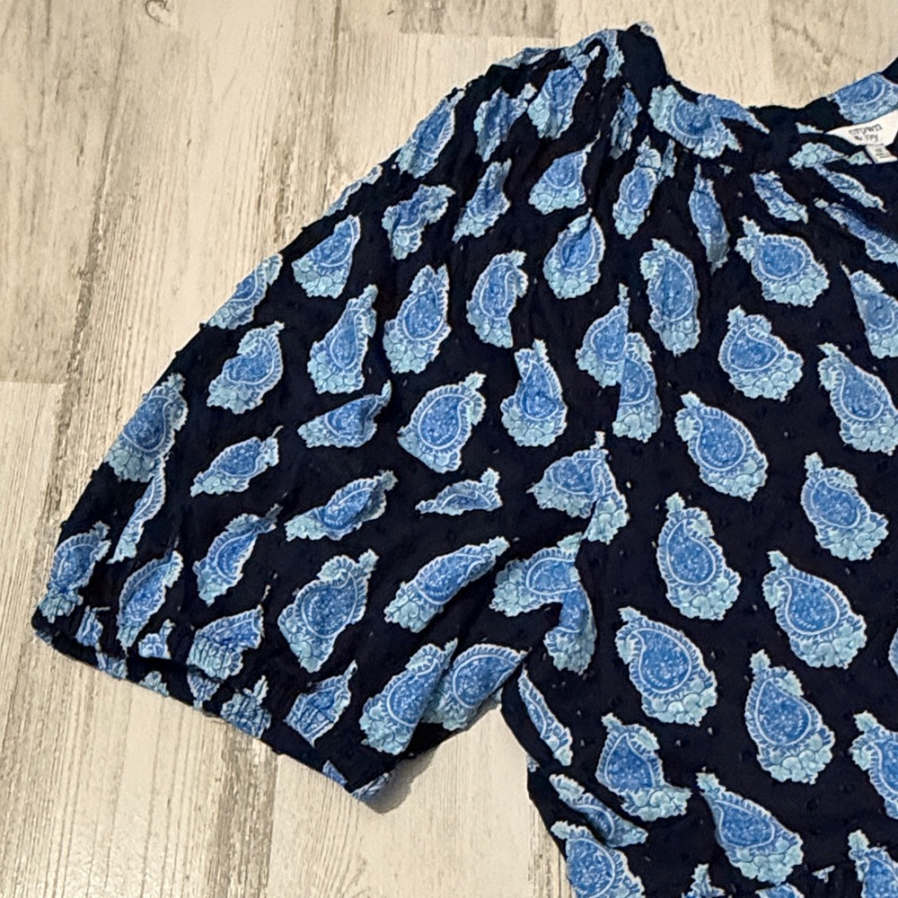 Crown & Ivy Blue and White Paisley Patterned Midi Dress Size 1X - Picture 5 of 11